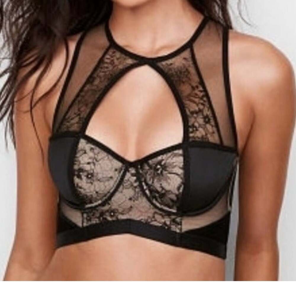 Victoria's Secret Black Lace Bralette dark whimsey goth